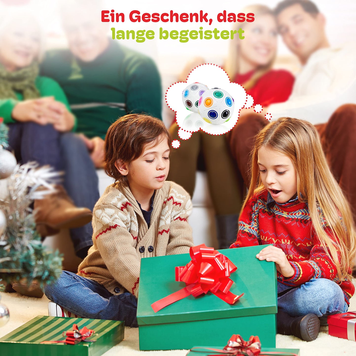 CUBIDI® Original Regenbogenball mit 19 Kugeln - Groß | Geschicklichkeitsspiele ab 6 Jahre für Kinder | Spannendes Knobelspiel für Mädchen und Jungen - nargiss