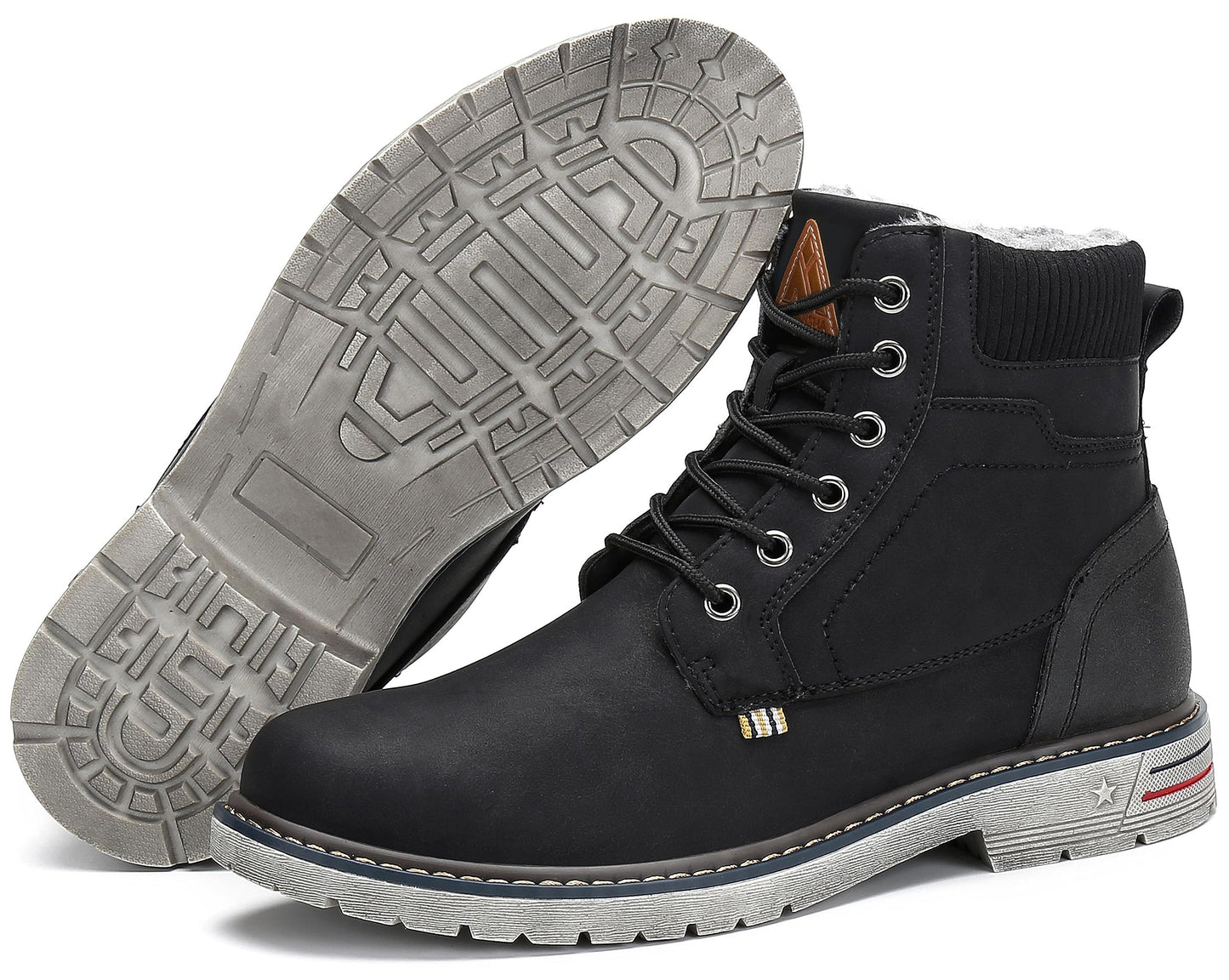 Mishansha Winterschuhe Herren Winterstiefel Gefüttert Winter Schuhe Wasserdicht rutschfest Outdoor Boots Warme Wanderschuhe Trekking Stiefel Schneestiefel Schwarz 37 EU - nargiss
