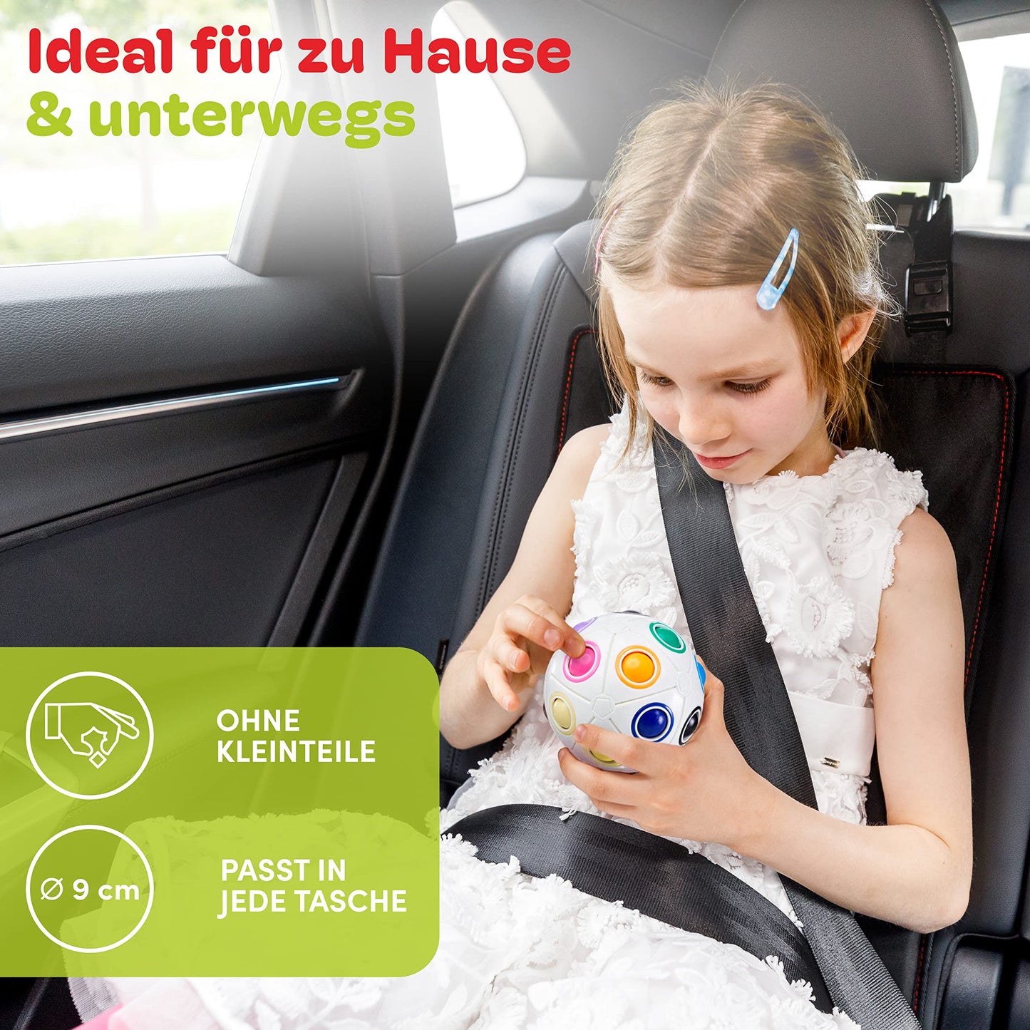 CUBIDI® Original Regenbogenball mit 19 Kugeln - Groß | Geschicklichkeitsspiele ab 6 Jahre für Kinder | Spannendes Knobelspiel für Mädchen und Jungen - nargiss
