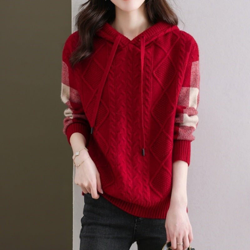 Kuscheliger Pullover für Damen – Lässiger Japanisch-Koreanischer Stil, Free Size, in Apricot, Braun & Weinrot - nargiss
