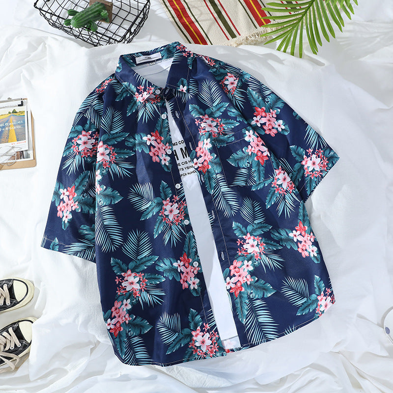 Retro Men's And Women's Loose Couple's Seaside Shirt - nargis