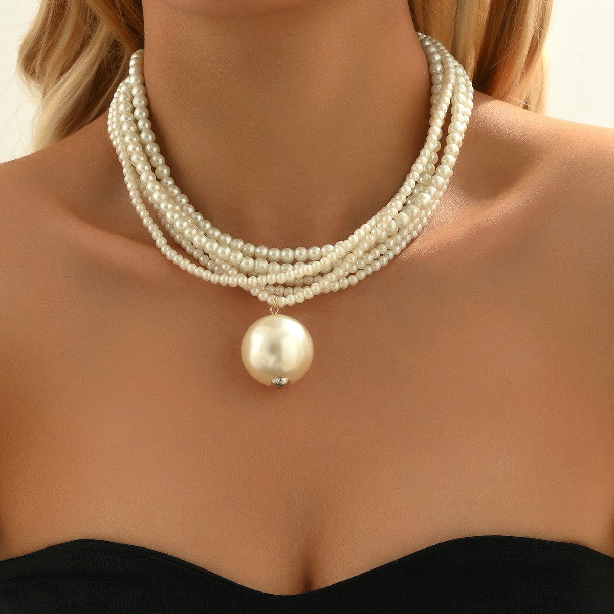 ✨ Modische Multi-Layer Halskette mit großen Perlen – Nischen-Design von Nargis ✨ - nargiss