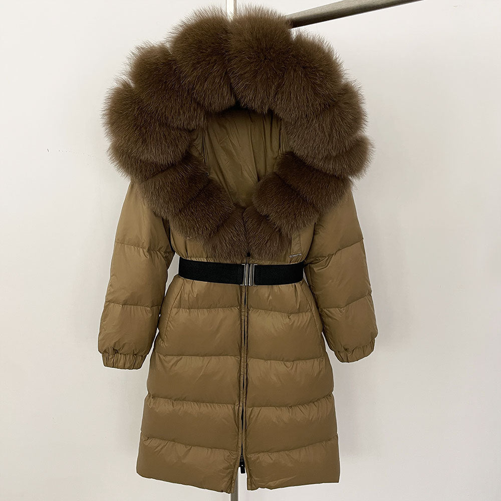 ✨ Damen Langmantel mit Echtfellkapuze & Kordelzug – Eleganz & Komfort vereint ❄️ - nargiss