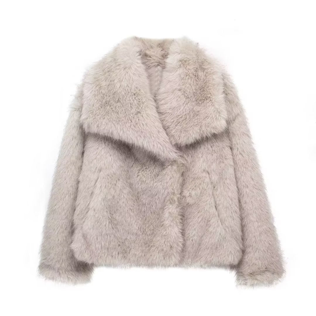"Stylischer Winter-Plüschmantel für Damen – Langer, bequemer Look mit normaler Passform" - nargiss