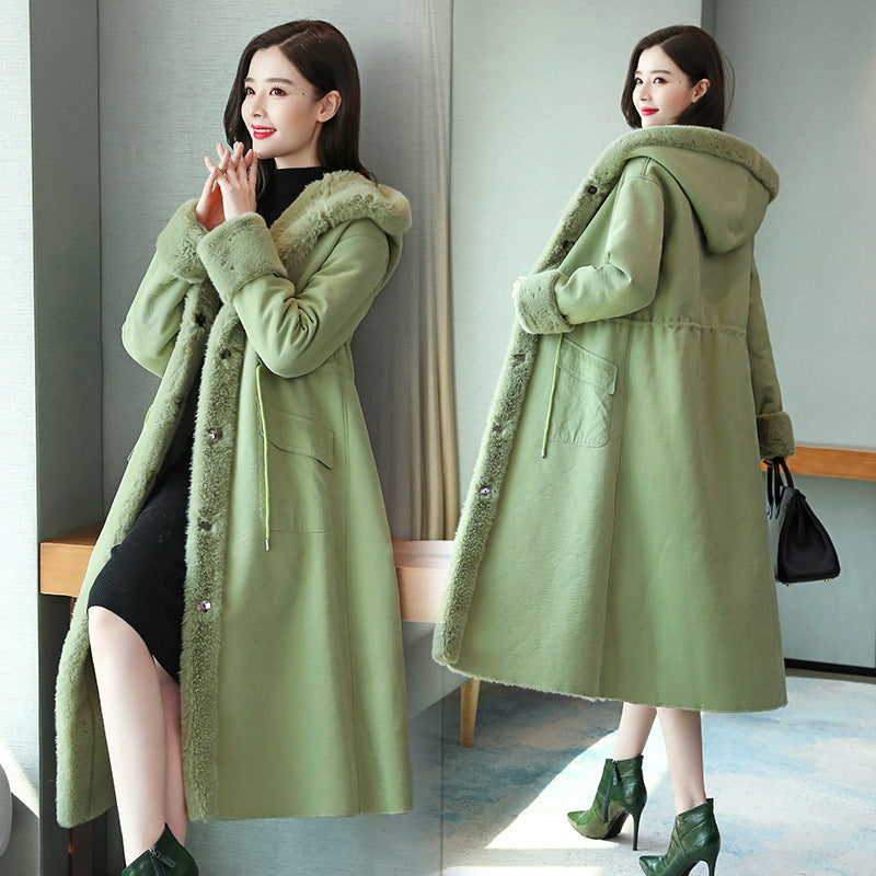 Damen Wintermantel im Koreanischen Stil – Mid-Lang, Slim Fit aus Imitationskaschmir - nargiss