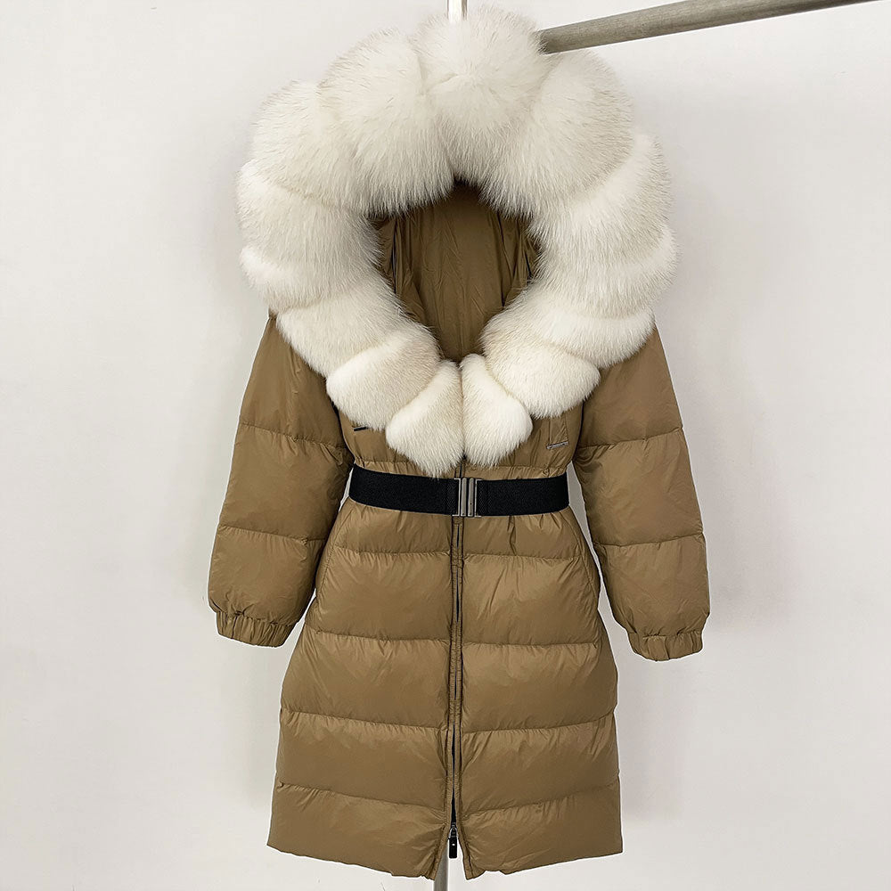 ✨ Damen Langmantel mit Echtfellkapuze & Kordelzug – Eleganz & Komfort vereint ❄️ - nargiss