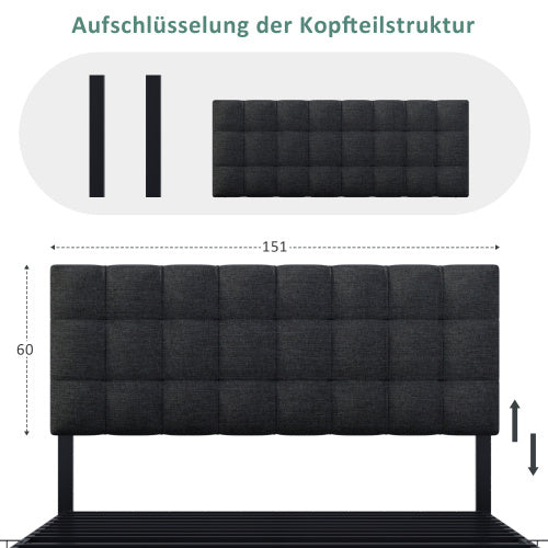 Linen Bed Frame With 4 Drawers - nargiss