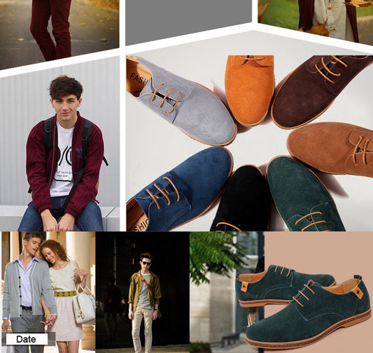 Elegante Herren-Oxfords aus Nubukleder für Frühling und Herbst - nargiss