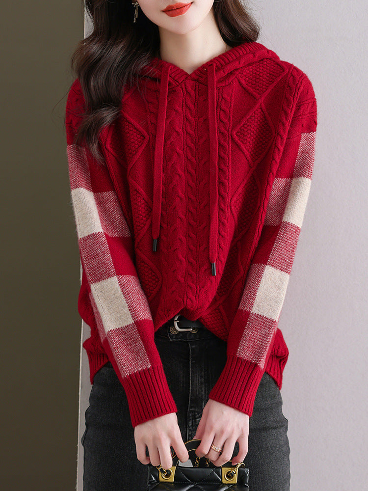 Kuscheliger Pullover für Damen – Lässiger Japanisch-Koreanischer Stil, Free Size, in Apricot, Braun & Weinrot - nargiss