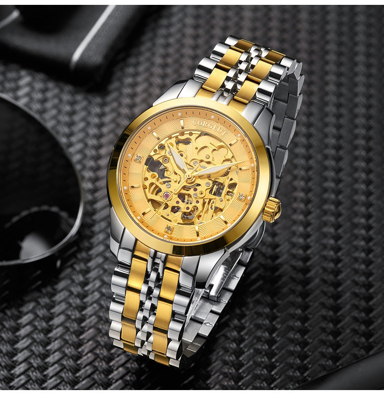 Hollow-out Full-automatic Mechanical Men's Business Casual Watch - nargiss