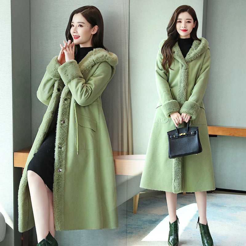 Damen Wintermantel im Koreanischen Stil – Mid-Lang, Slim Fit aus Imitationskaschmir - nargiss