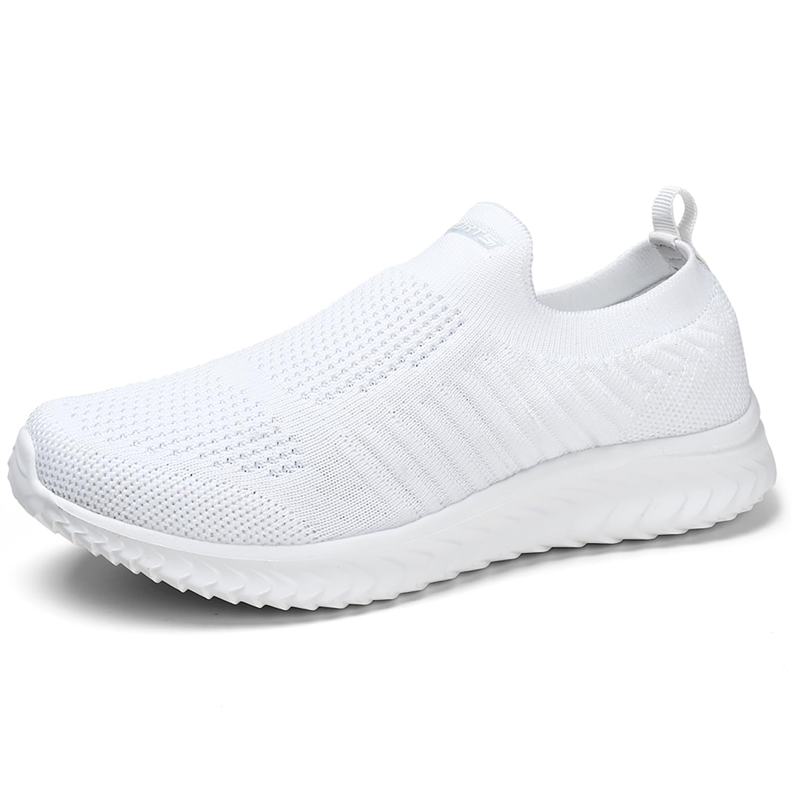 HKR Damen Slip On Turnschuhe Mesh Laufschuhe Atmungsaktiv Sportschuhe Wanderschuhe Leichte Bequeme Schuhe Weiß 42 EU - nargiss