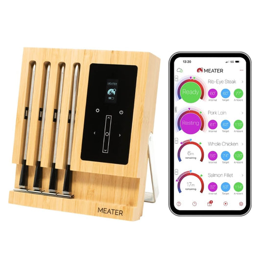 MEATER Block | Premium Kabelloses Smart-Fleischthermometer | Ofen Grill Küche BBQ Smoker Rotisserie | Bluetooth und WiFi Digitalverbindung | 50+ Rezepte in der App - nargiss