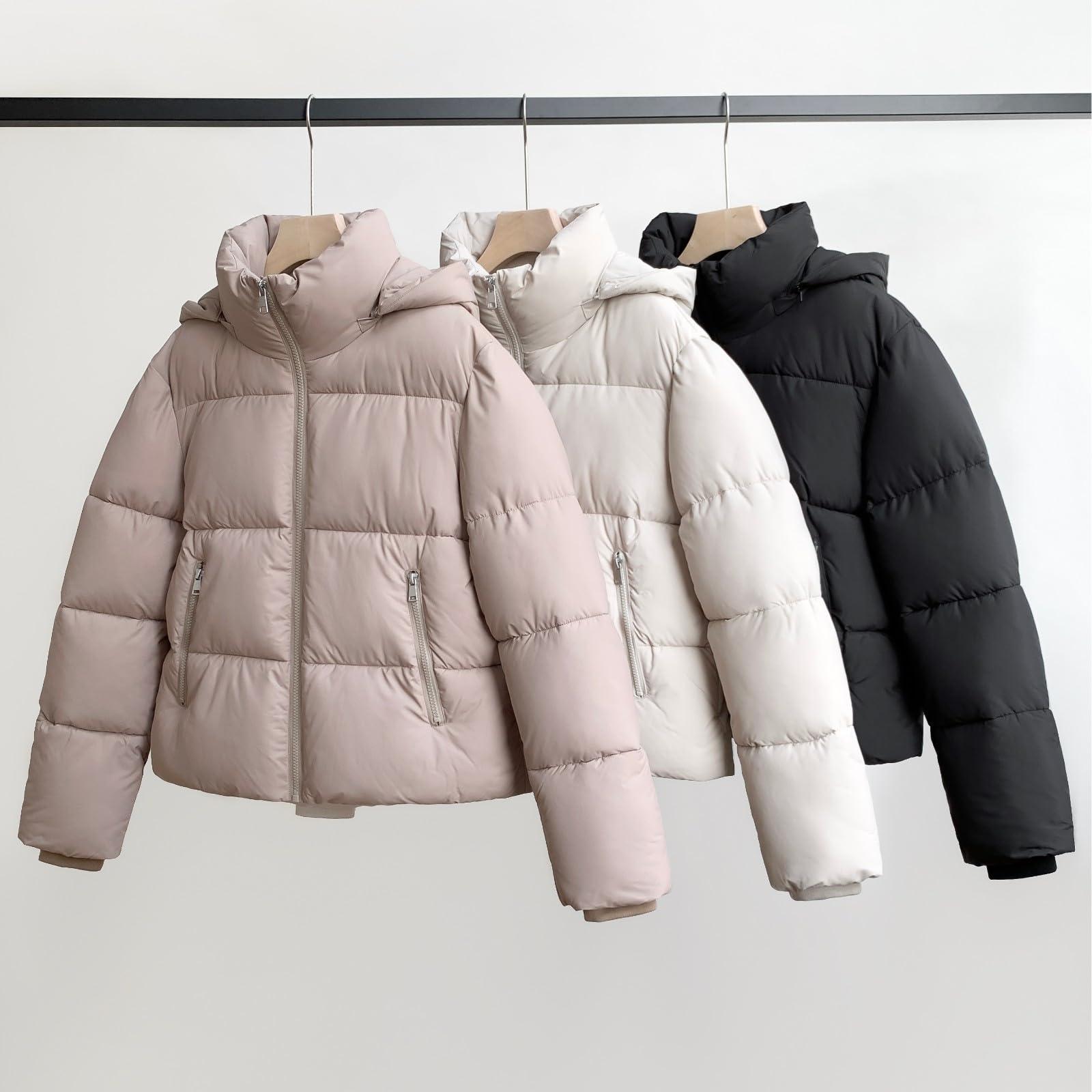 PUFFIT Damen Winter Jake mit Kapuze Warmer Wasserdicht Winterjacke Steppmantel Female Jacken - nargiss