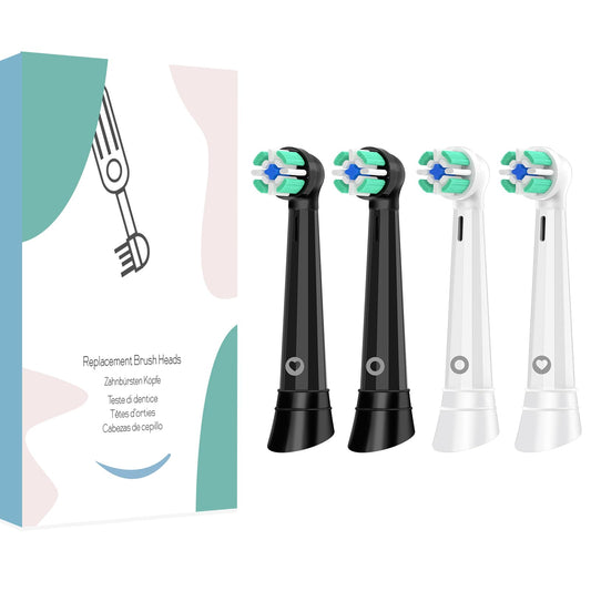 Brizuf 4er Aufsteckzahnbürsten Kompatibel mit Braun Oral b iO 3/4/5/6/7/8/9/10, Aufsteckbürsten Kompatibel mit Oral iO Elektrischen Zahnbürstea, IO Zahnbürste Aufsätze (Schwarz&Weiß) - nargiss