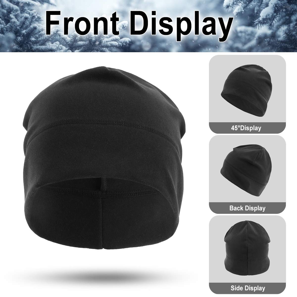 HASAGEI Laufmütze Herren und Damen Sportmütze Fahrrad Mütze Funktionsmütze Fleece Thermo Atmungsaktiv für Laufen Skifahren Radfahren Snowboarden Klettern Motorradfahren Outdoor - nargiss