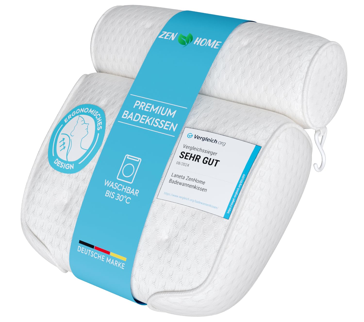 Badewannenkissen • Ergonomisches & Muskelentspannendes Premium Badekissen • Neuer 5D Spezial-Schaum • Deutsches Design • Klimaneutral & nachhaltig hergestellt •Badewannenkissen Nacken Kissen Badewanne - nargiss