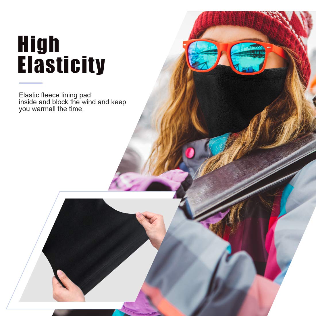 HEGCOIIE Winter Loop Schal Herren & Damen，Fleece Schlauchschal Halswärmer Halstuch Winddicht Ski Maske Warmer für Outdoor Skifahren Motorrad Laufen Radfahren - nargiss