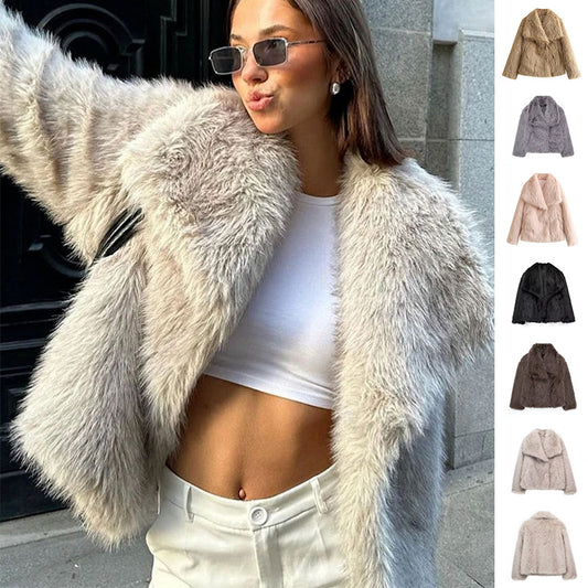 "Stylischer Winter-Plüschmantel für Damen – Langer, bequemer Look mit normaler Passform" - nargiss