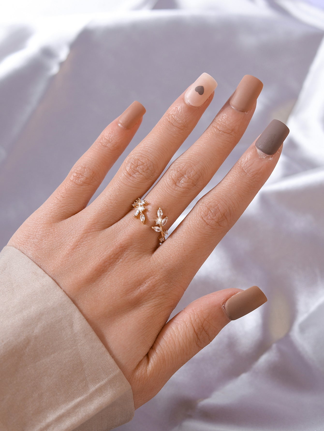 Fashion Simple Gold Ring Leaf Ring - nargis