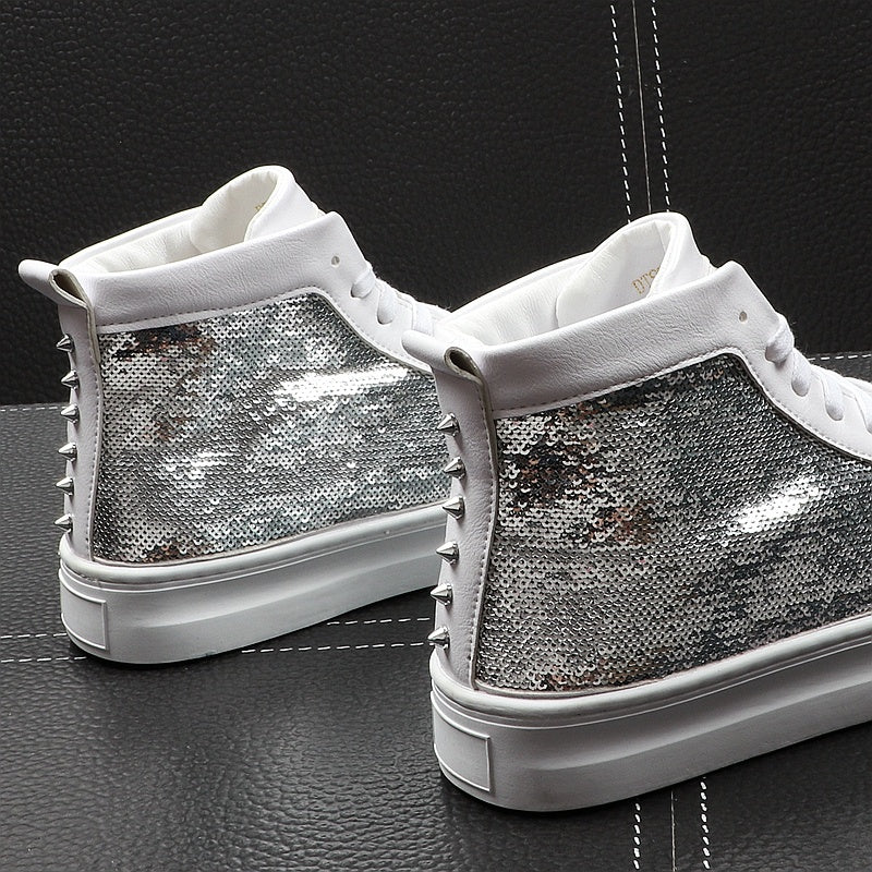Herrenfriseur Schuhe mit dicker Sohle und hohem Schaft