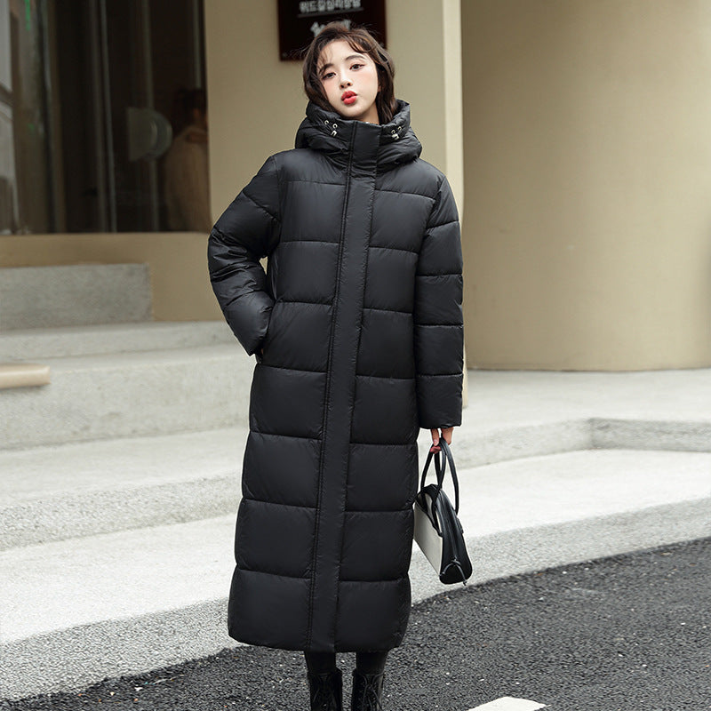 Damen Winterjacke – Solid Color, in Schwarz, Dunkelrot, Weiß & Khaki, Größen M-XXL, mit Daunenfüllung - nargiss