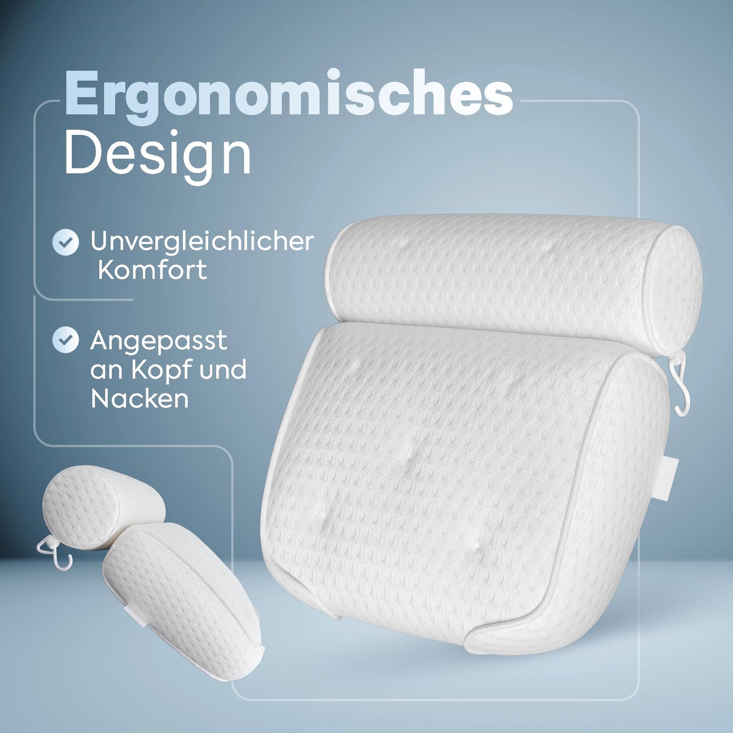 Badewannenkissen • Ergonomisches & Muskelentspannendes Premium Badekissen • Neuer 5D Spezial-Schaum • Deutsches Design • Klimaneutral & nachhaltig hergestellt •Badewannenkissen Nacken Kissen Badewanne - nargiss