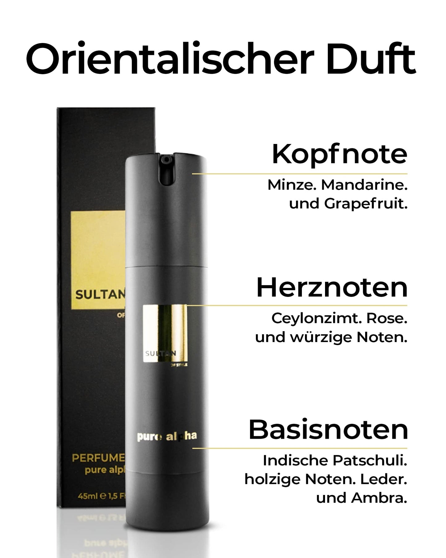 Sultan of Style Pure Alpha Parfum Oil Herren | Würziger & Frischer Duft | 100% Alkoholfrei | Pflegende Ätherische Öle | Geschenke für Männer - nargiss