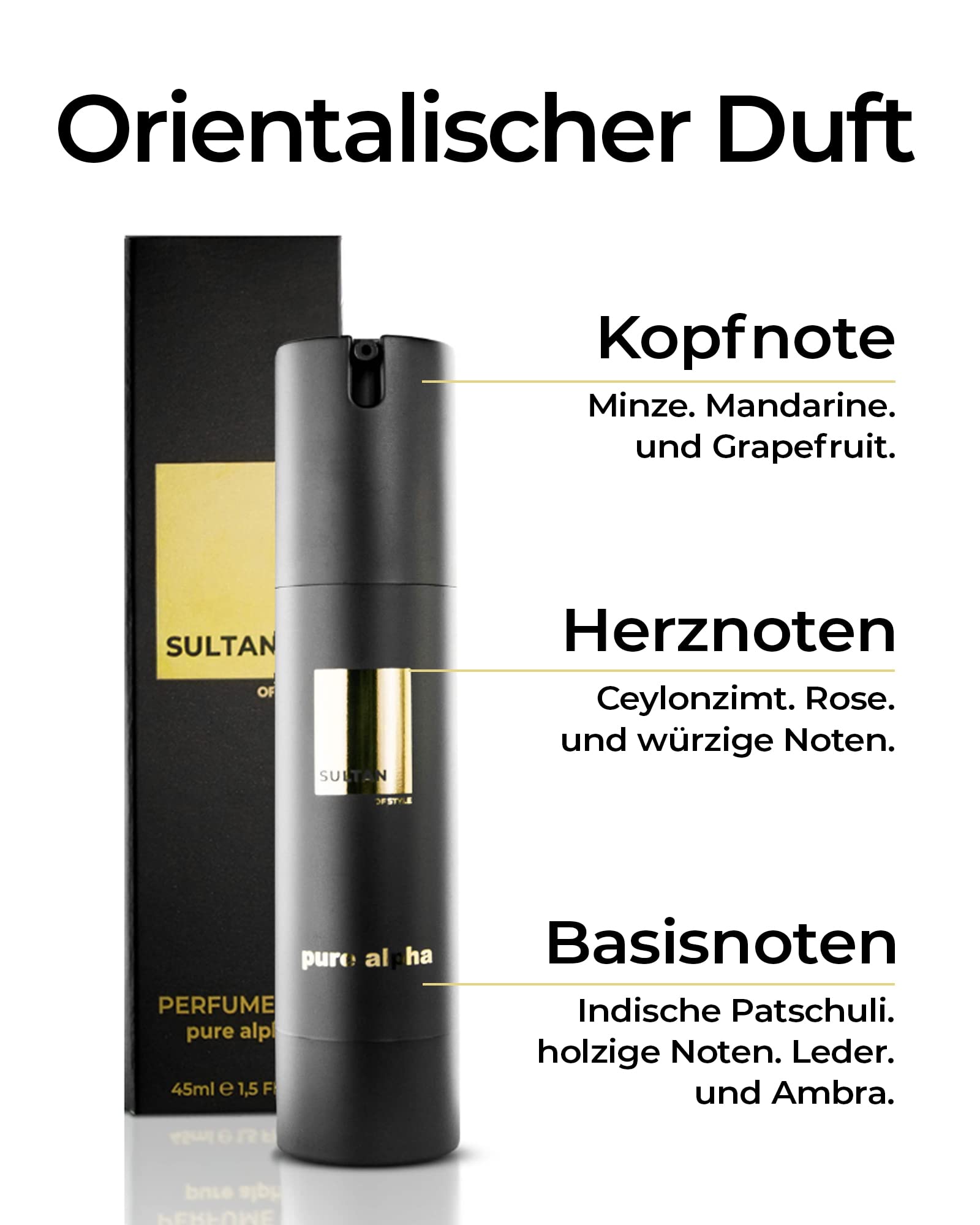 Sultan of Style Pure Alpha Parfum Oil Herren | Würziger & Frischer Duft | 100% Alkoholfrei | Pflegende Ätherische Öle | Geschenke für Männer - nargiss