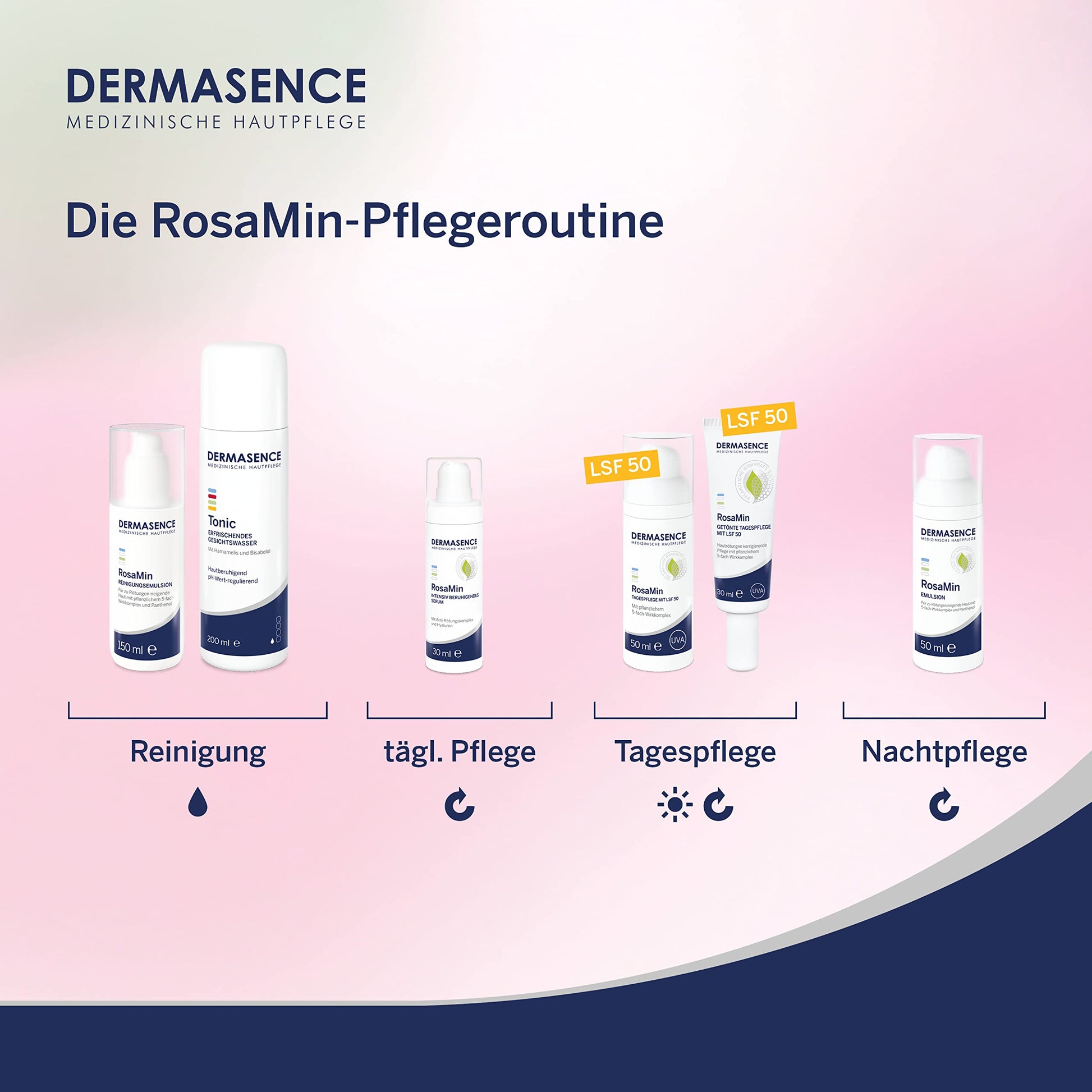 DERMASENCE RosaMin Getönte Tagespflege LSF 50, 30 ml - Rötungen korrigierende Tagespflege mit LSF 50 für Couperose und zu Rosacea neigende Haut - nargiss