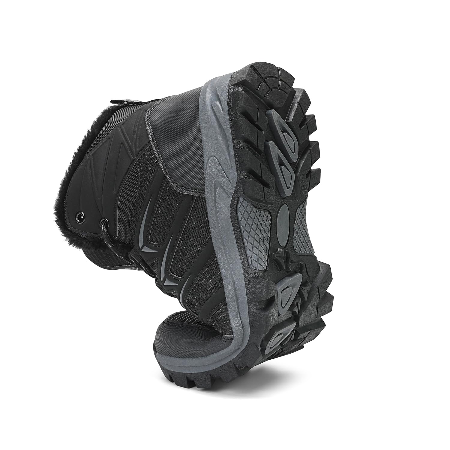 DANNTO Herren Warme Gefütterte Winterschuhe Winterstiefel Wanderschuhe Trekkingschuhe Draussen Schneestiefel (Schwarz-C,44) - nargiss