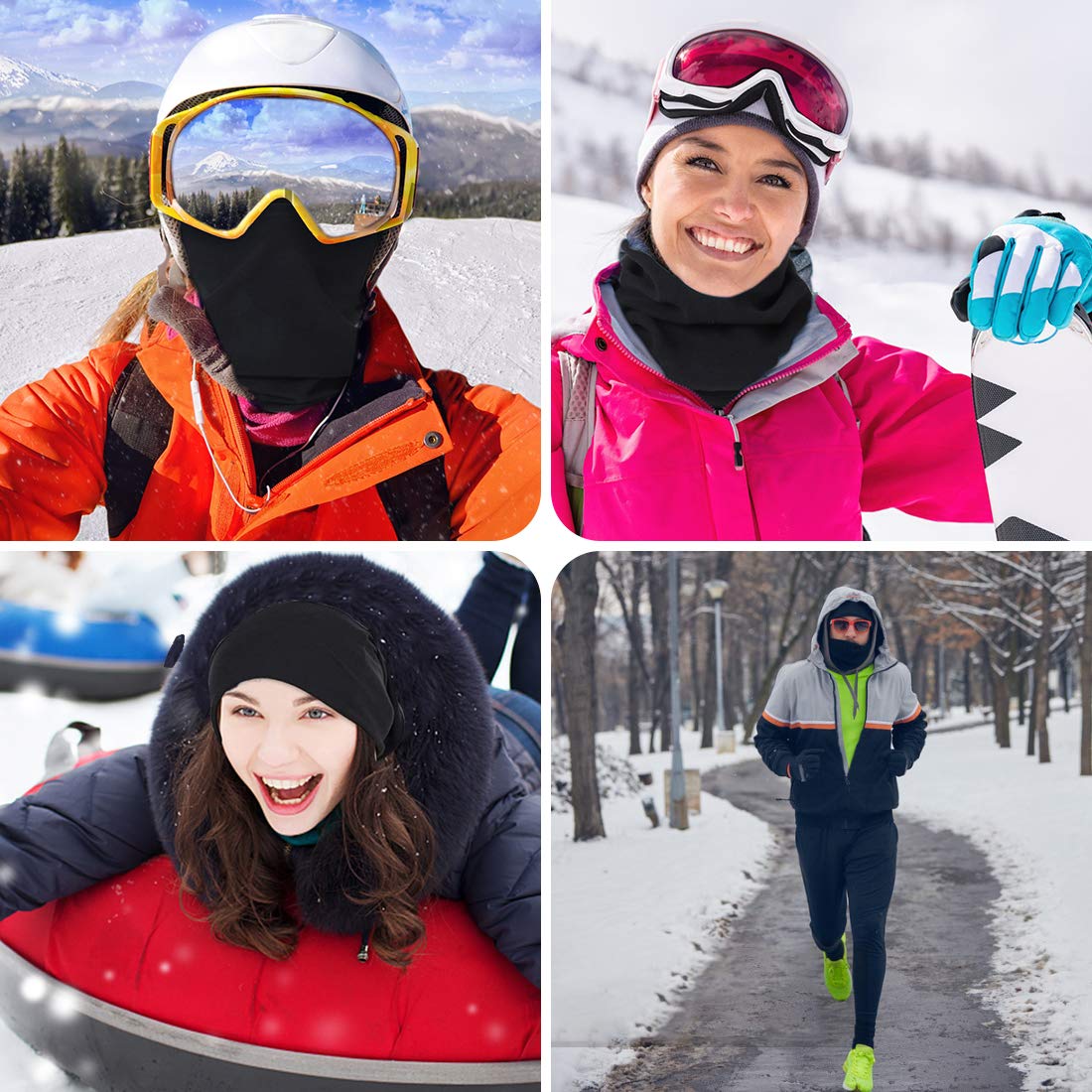 HEGCOIIE 2 Stück Damen Herren Winter Loop Schal Weichem Fleece Halswärmer Halstuch Winddicht Ski Maske Schlauchschal Warmer für Fahrrad Motorrad Skifahren - nargiss