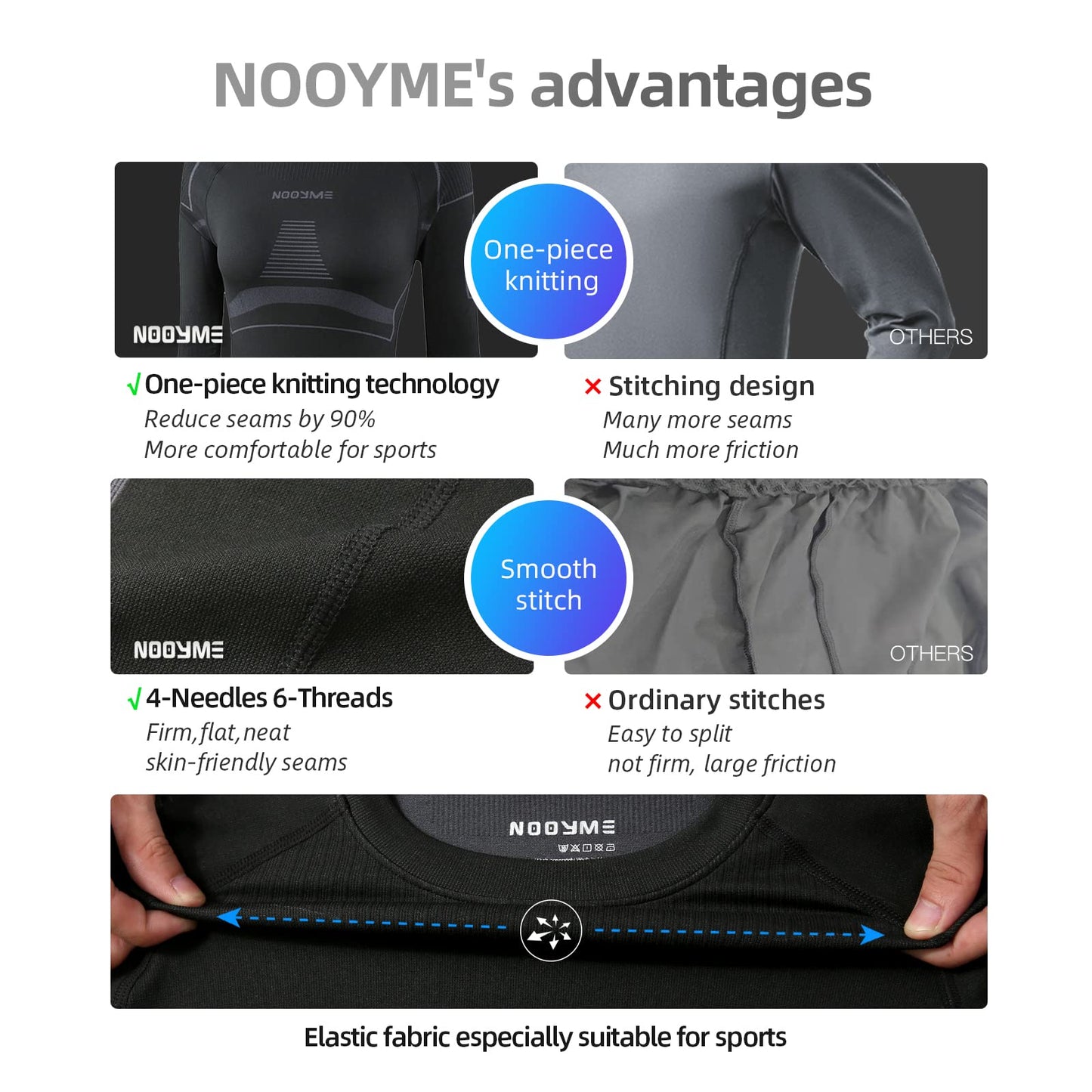 NOOYME Thermounterwäsche Damen Atmungsaktiv und Thermowäsche Set Funktionswäsche Damen Anti-bakteriell und Flexibel Skiunterwäsche Damen Warme Unterwäsche für zu Hause und Sport im Herbst Winter - nargiss