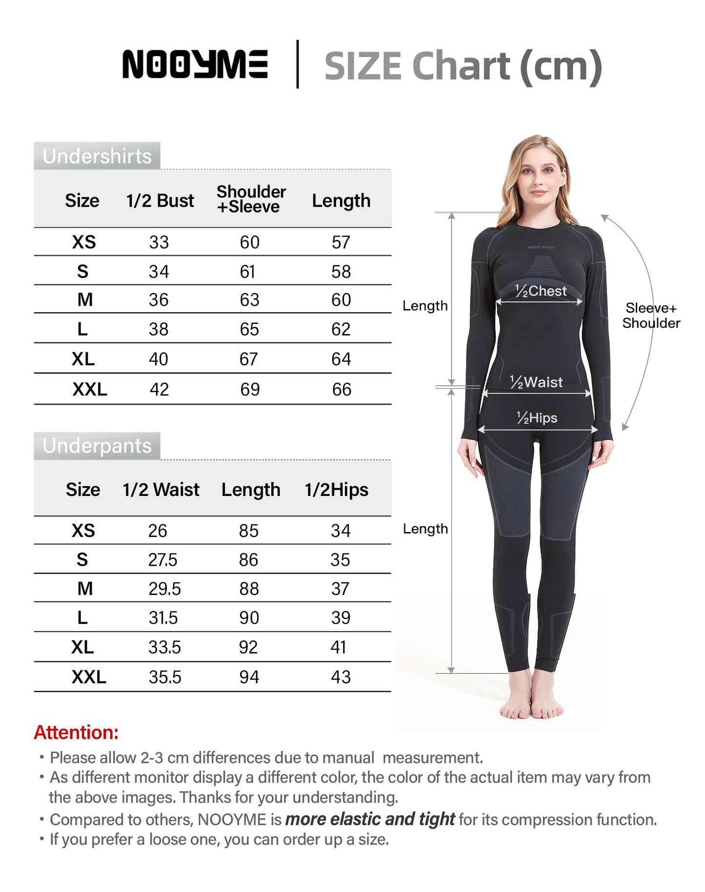 NOOYME Thermounterwäsche Damen Atmungsaktiv und Thermowäsche Set Funktionswäsche Damen Anti-bakteriell und Flexibel Skiunterwäsche Damen Warme Unterwäsche für zu Hause und Sport im Herbst Winter - nargiss