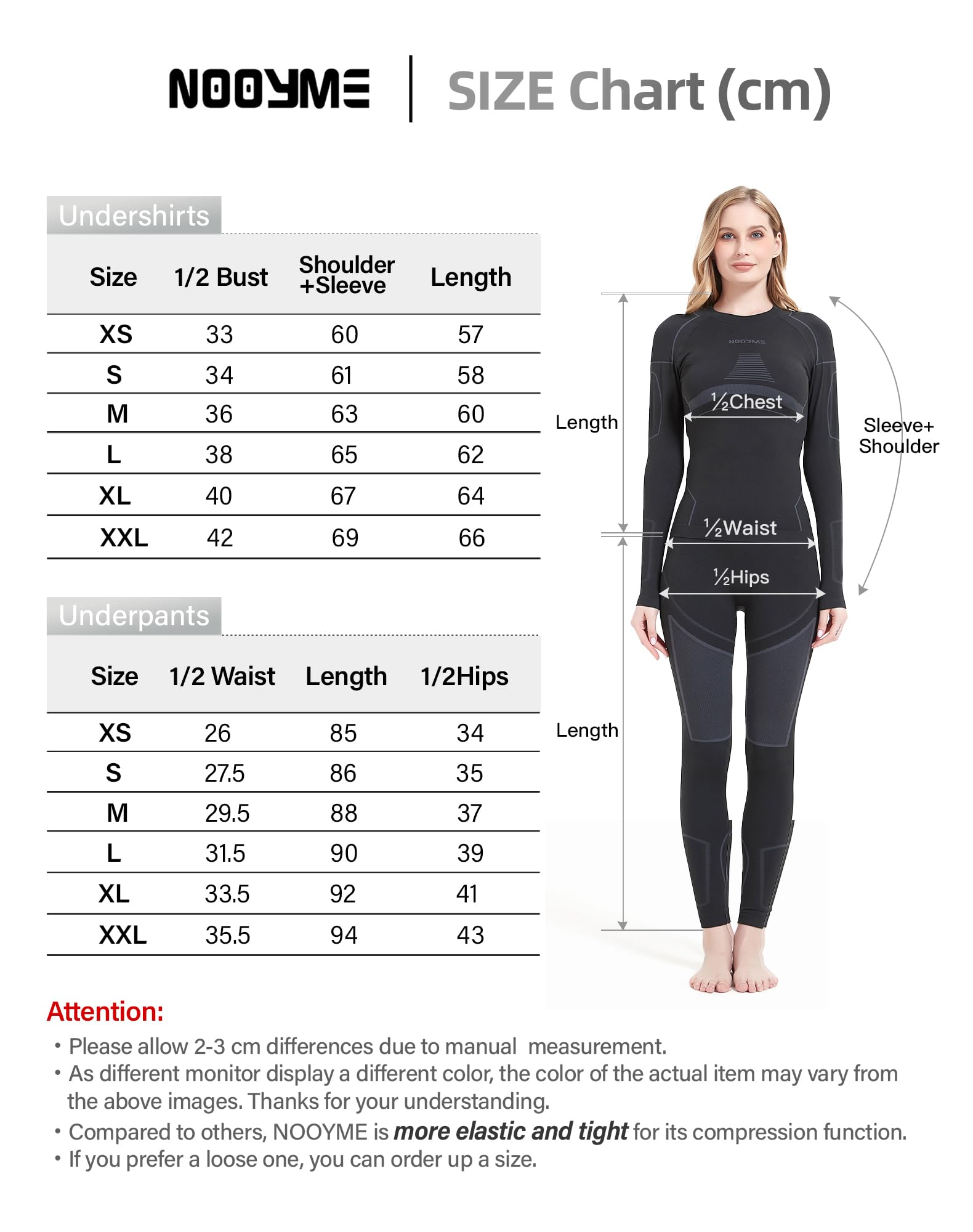 NOOYME Thermounterwäsche Damen Atmungsaktiv und Thermowäsche Set Funktionswäsche Damen Anti-bakteriell und Flexibel Skiunterwäsche Damen Warme Unterwäsche für zu Hause und Sport im Herbst Winter - nargiss