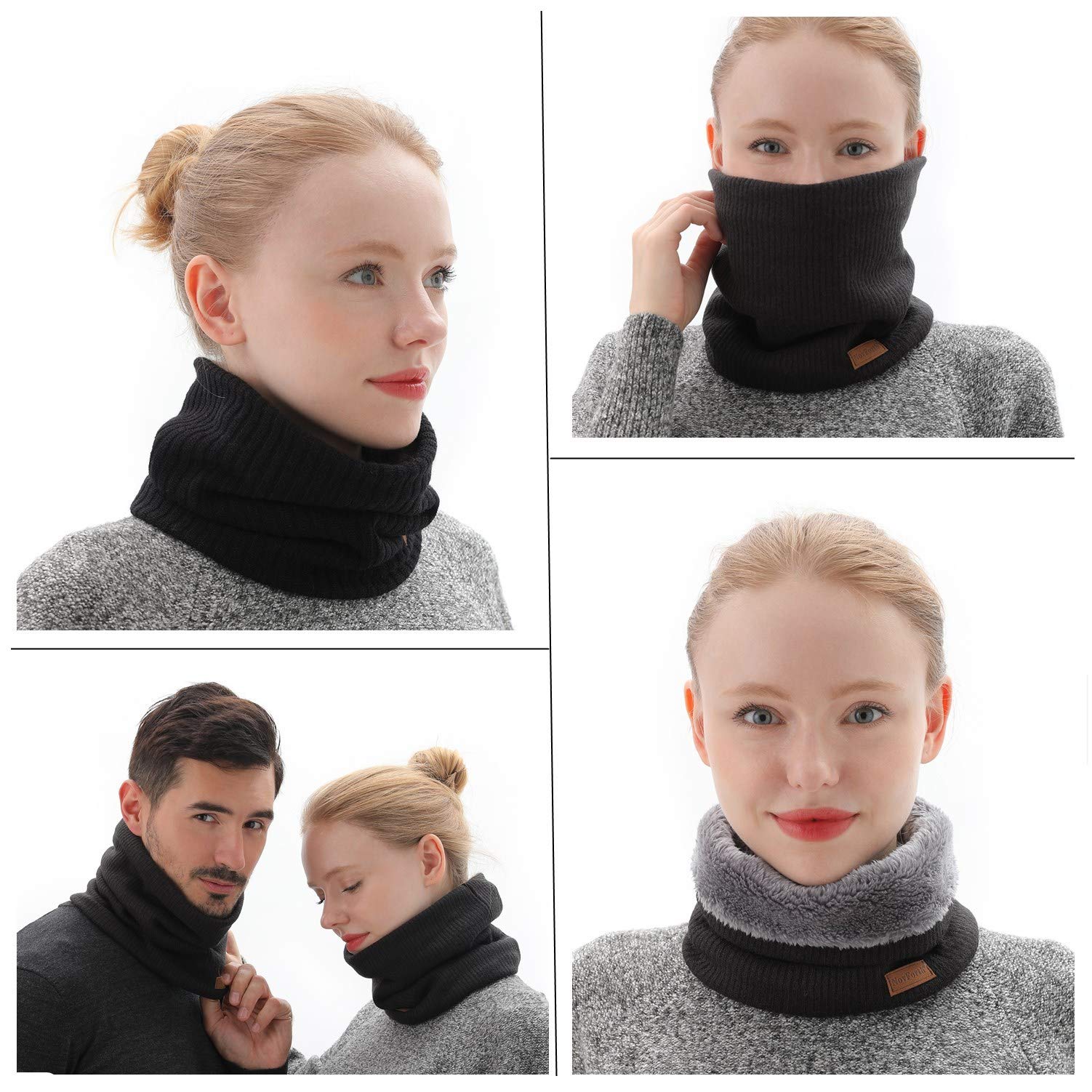 NovForth Winter Halsschlauch Herren Ski, Halswärmer Halstuch Männer Gesichtsschal Damen, Fleece Schal Schlauchtuch für Herren Gamaschenmaske, Winddichte Kreisschlaufenschals - nargiss