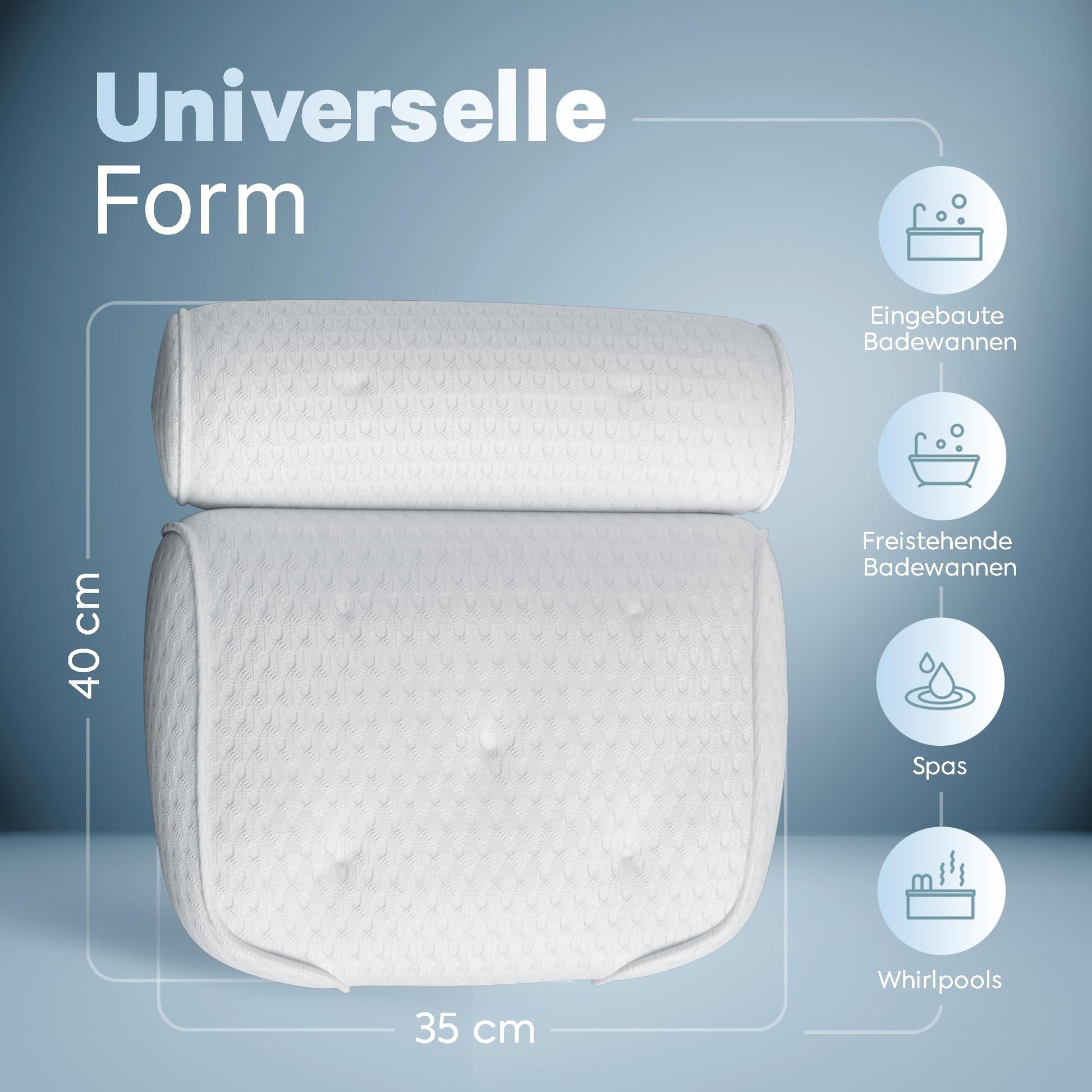 Badewannenkissen • Ergonomisches & Muskelentspannendes Premium Badekissen • Neuer 5D Spezial-Schaum • Deutsches Design • Klimaneutral & nachhaltig hergestellt •Badewannenkissen Nacken Kissen Badewanne - nargiss