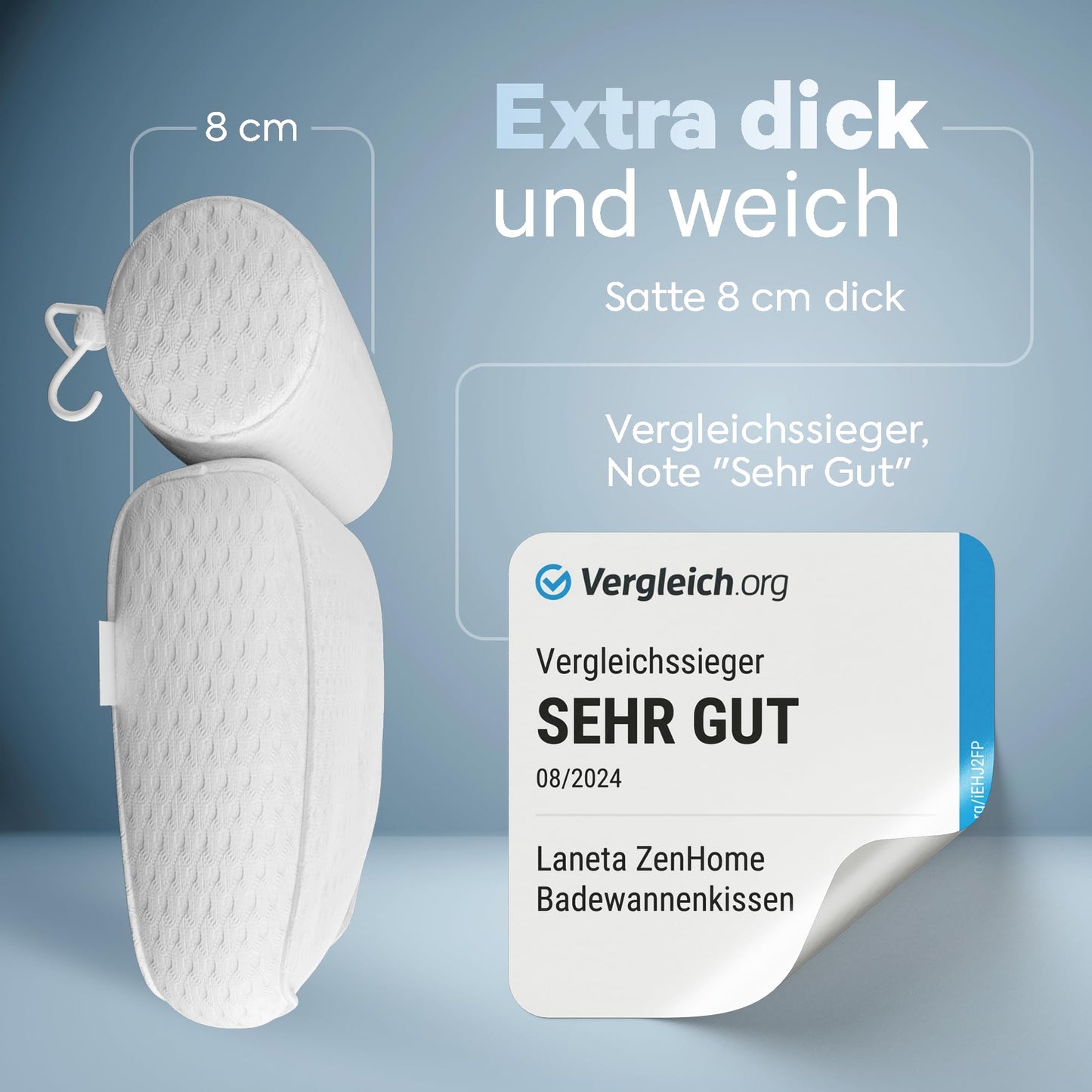 Badewannenkissen • Ergonomisches & Muskelentspannendes Premium Badekissen • Neuer 5D Spezial-Schaum • Deutsches Design • Klimaneutral & nachhaltig hergestellt •Badewannenkissen Nacken Kissen Badewanne - nargiss