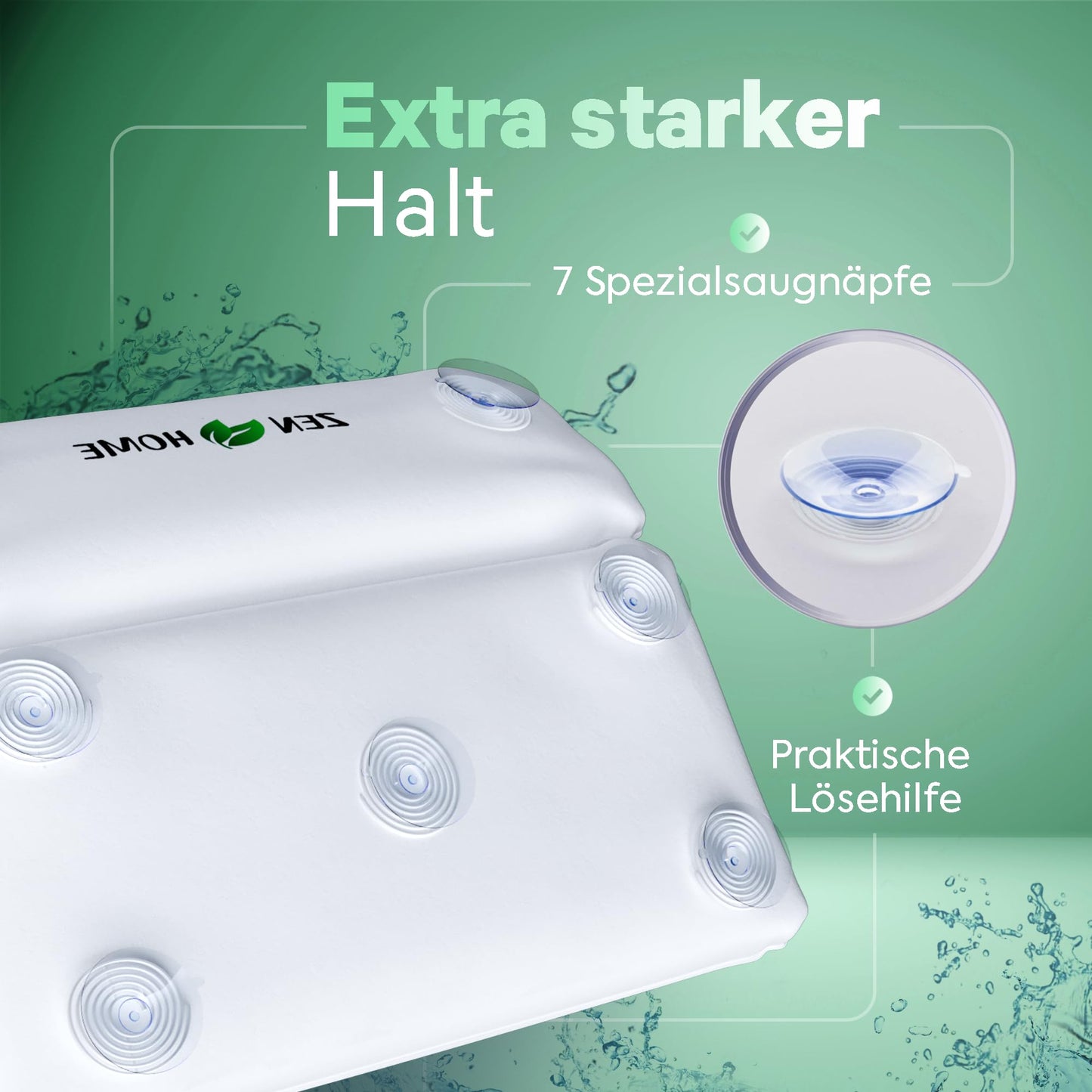 Badewannenkissen • Ergonomisches Badekissen mit 4D-Spezialschaumfüllung [Designed in Germany] Luxus Nackenkissen • Antibakterielles Kissen für Nacken & Rücken • Badekissen • Wannenkissen - nargiss