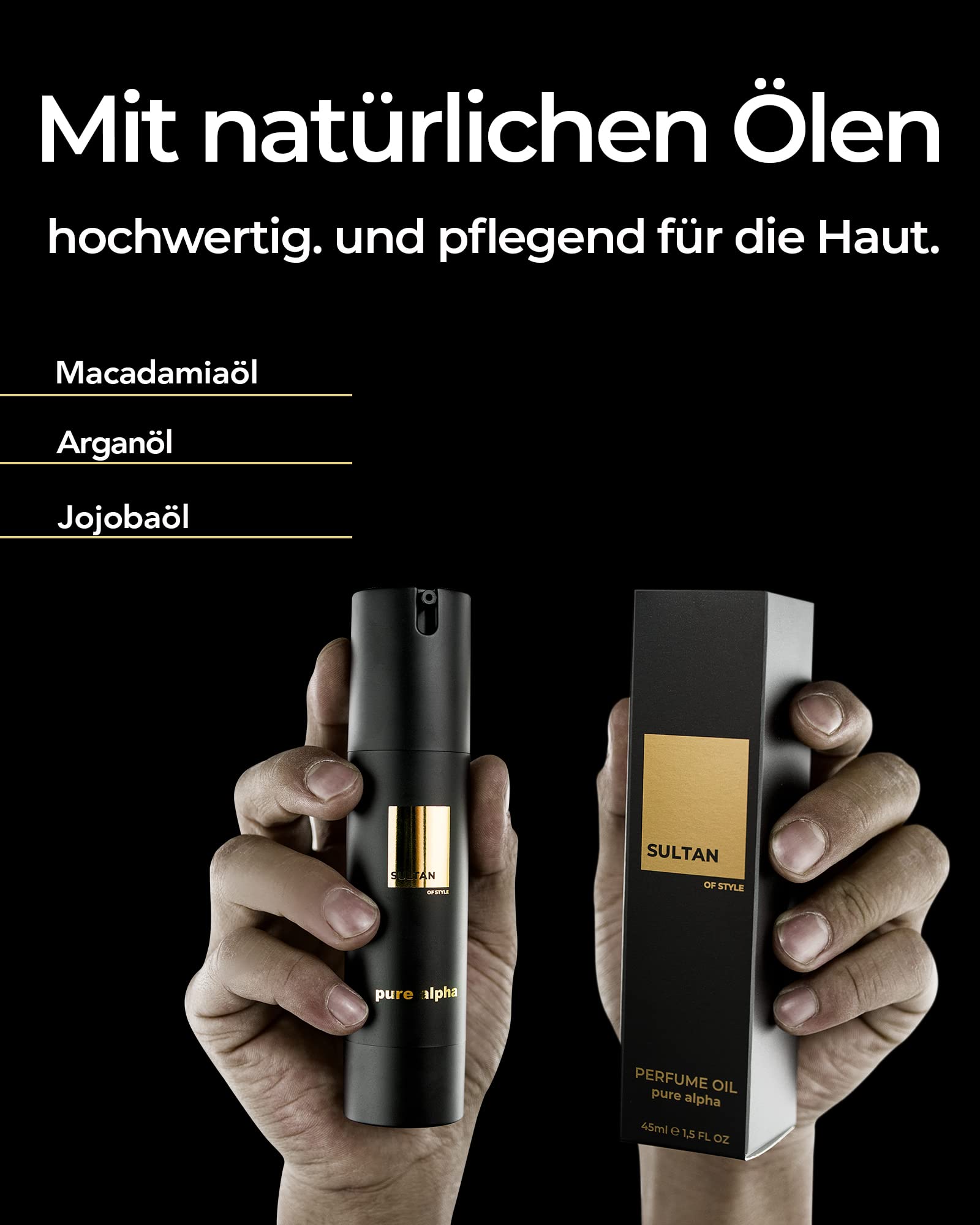 Sultan of Style Pure Alpha Parfum Oil Herren | Würziger & Frischer Duft | 100% Alkoholfrei | Pflegende Ätherische Öle | Geschenke für Männer - nargiss