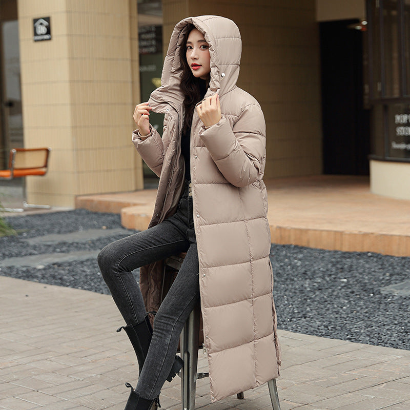 Damen Winterjacke – Solid Color, in Schwarz, Dunkelrot, Weiß & Khaki, Größen M-XXL, mit Daunenfüllung - nargiss