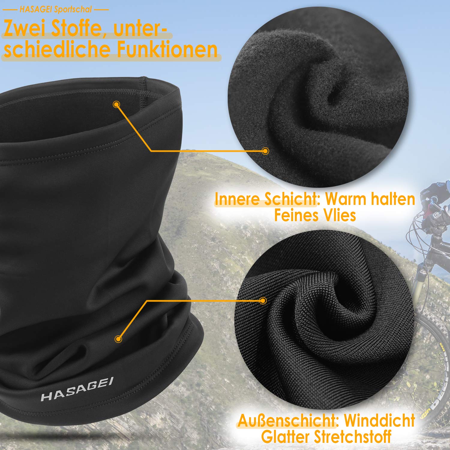 HASAGEI Loopschal Winddicht Multifunktionstuch Winter Fleece Neckwarmer Herren Loop Schal Damen Halstuch Warm Halten Sportschal Halswärmer für Skifahren Fahrrad Jogging - nargiss