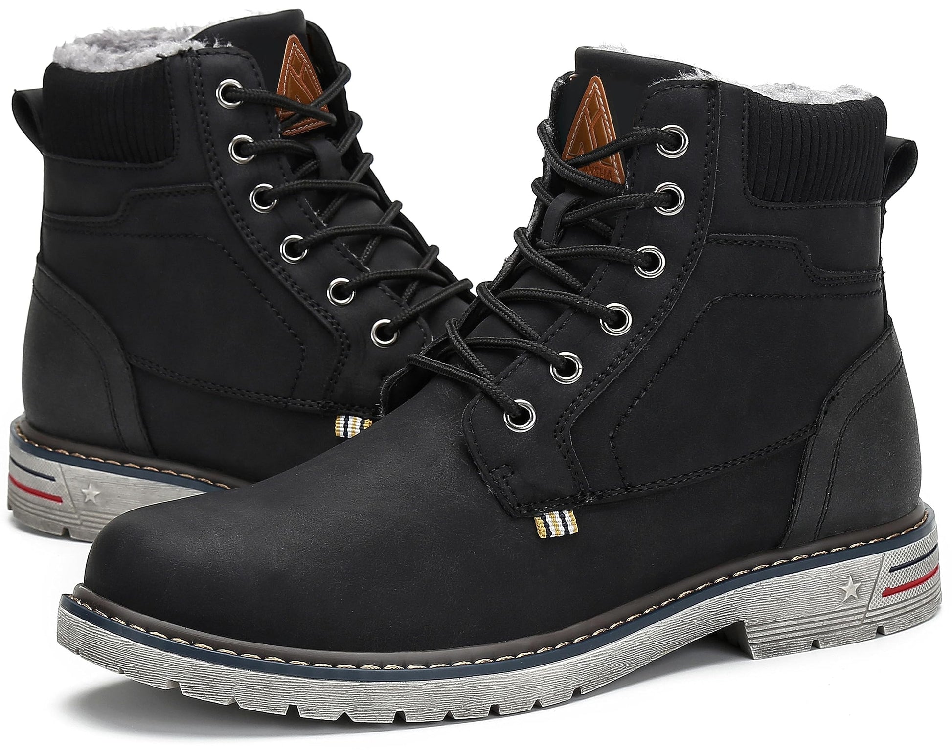 Mishansha Winterschuhe Herren Winterstiefel Gefüttert Winter Schuhe Wasserdicht rutschfest Outdoor Boots Warme Wanderschuhe Trekking Stiefel Schneestiefel Schwarz 37 EU - nargiss