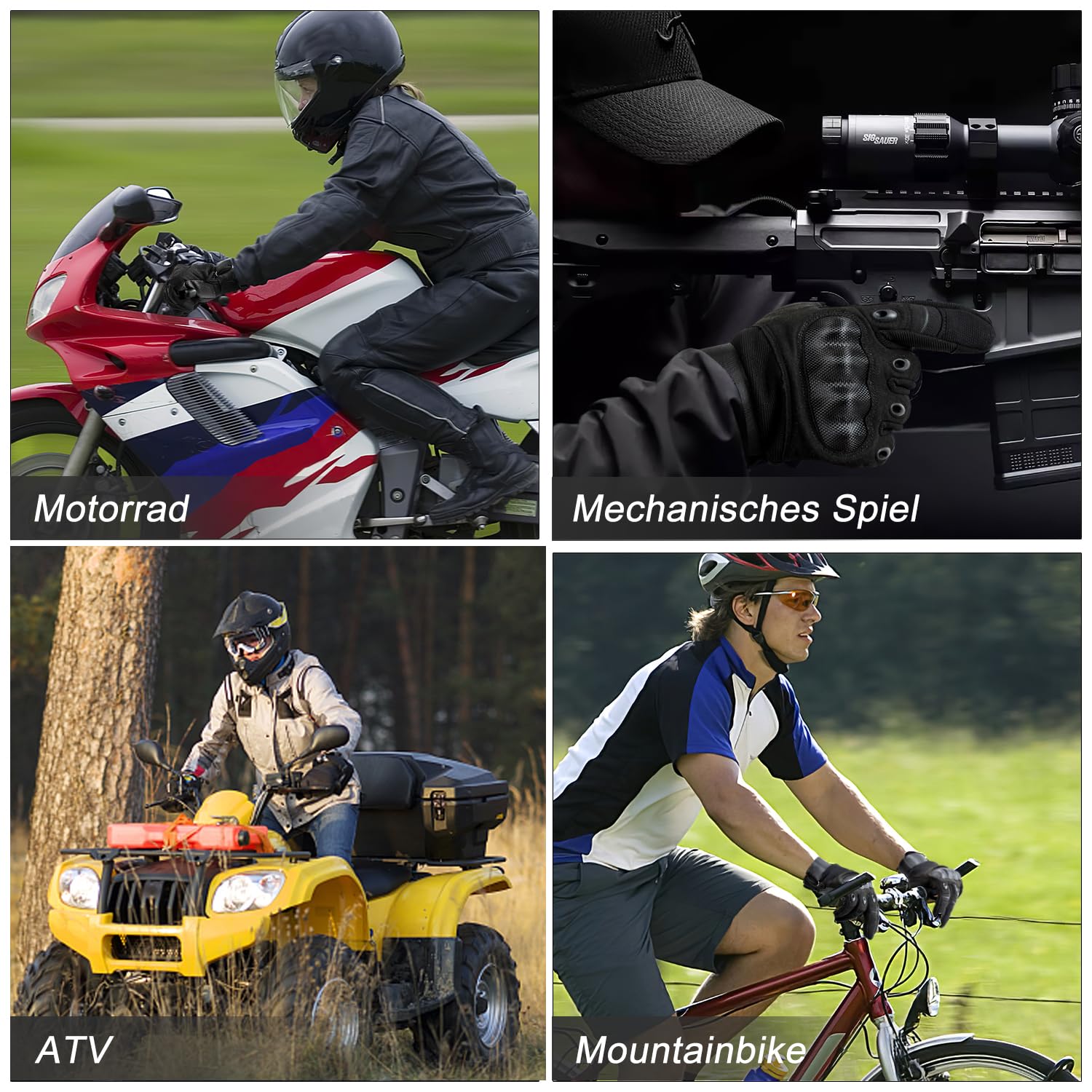 COZOME Motorradhandschuhe Herren, Starke Handschuhe Motorrad mit Protektoren, Sommer Atmungsaktiv Handschuhe mit Touchscreen für Motocross, Quad, Moped, Roller, Mountainbike - nargiss