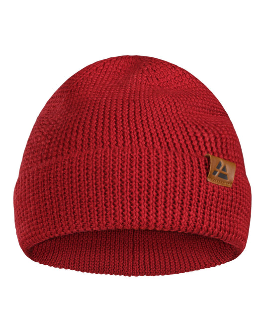 DANISH ENDURANCE Merino Mütze, Klassische Wollmütze, Warme Wintermütze, für Winter & Herbst, Weich, Stretchy, für Damen & Herren, Rot, One Size - nargiss