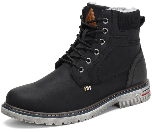 Mishansha Winterschuhe Herren Winterstiefel Gefüttert Winter Schuhe Wasserdicht rutschfest Outdoor Boots Warme Wanderschuhe Trekking Stiefel Schneestiefel Schwarz 37 EU - nargiss