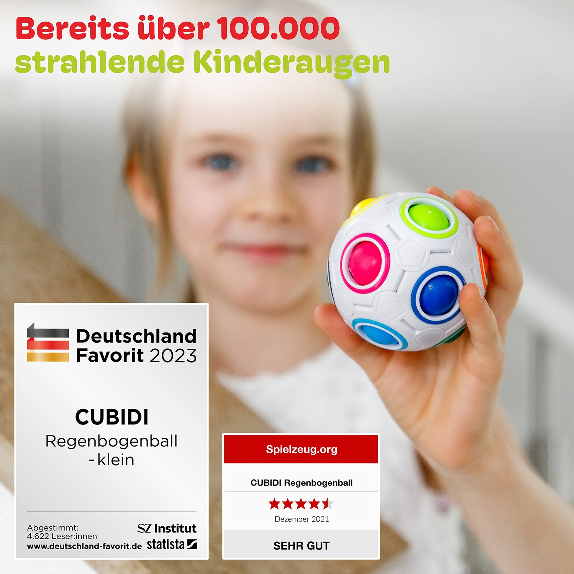 CUBIDI® Original Regenbogenball | Geschicklichkeitsspiel für Kinder und Erwachsene | Spannendes Knobelspiel für Mädchen und Jungen ab 6 Jahren | fördert räumliches Denken, Logik und Vorstellungskraft - nargiss