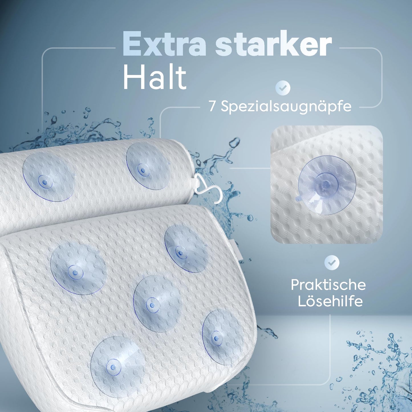 Badewannenkissen • Ergonomisches & Muskelentspannendes Premium Badekissen • Neuer 5D Spezial-Schaum • Deutsches Design • Klimaneutral & nachhaltig hergestellt •Badewannenkissen Nacken Kissen Badewanne - nargiss
