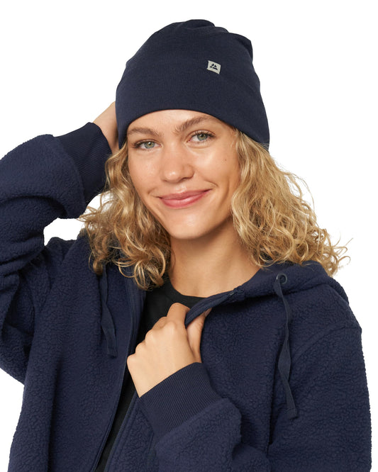 DANISH ENDURANCE Leichte Merino Mütze, Kopfbedeckung, Sportmütze, Weich & Atmungsaktiv, Beanie für Herren & Damen, Dunkles Marineblau, One Size - nargiss