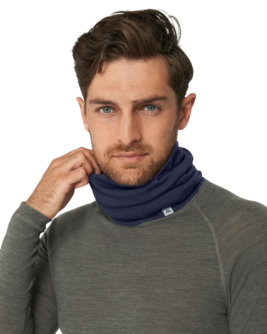 DANISH ENDURANCE Merino-Multifunktionstuch, Schlauchschal, Halswärmer, Halstuch, Stirnband, Loop Schal Damen & Herren, Dunkles Marineblau, Einheitsgröße - nargiss